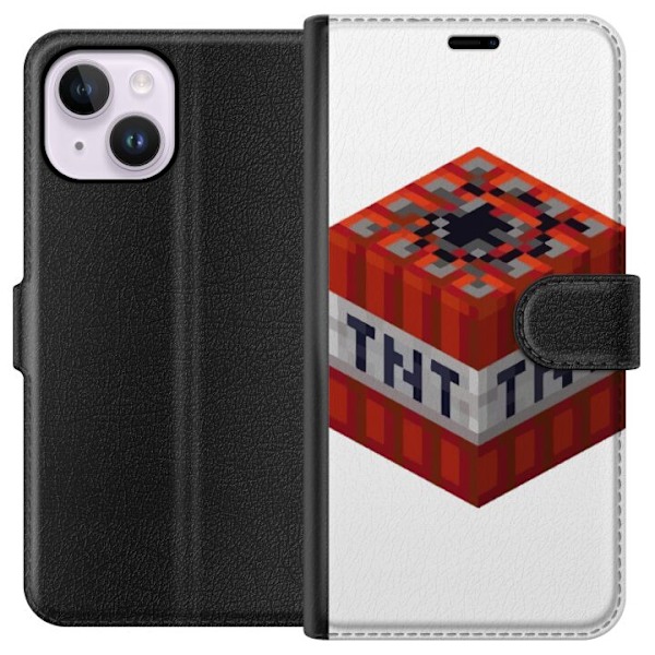 Apple iPhone 15 Plus Lompakkokotelo Minecraft TNT
