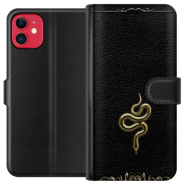 Kompatibel Tegnebogsetui til Apple iPhone 11 Guld Slange