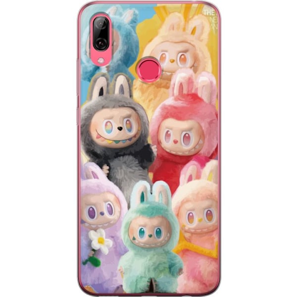 Huawei Y7 (2019) Genomskinligt Skal Labubu Sketch Style – Handritat monster i tusch