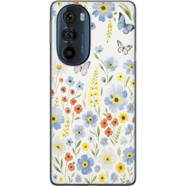 Motorola Edge 30 Pro Läpinäkyvä kuori Kesäkukat