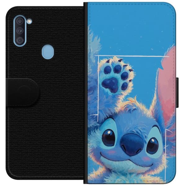 Kompatibelt Plånboksfodral till Samsung Galaxy A11 Fluffig blå figur blå