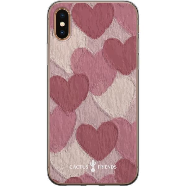 Kompatibelt Mobildeksel til Apple iPhone XS Cactus and Friends - Blush papirhjerter