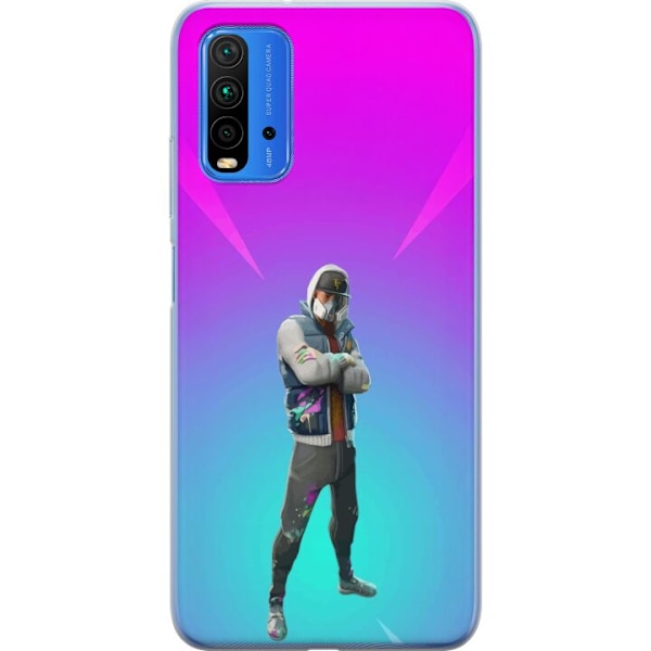 Xiaomi Redmi Note 9 4G Läpinäkyvä kuori musta ritari fortnite