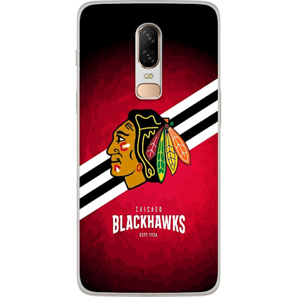 OnePlus 6 Läpinäkyvä kuori Chicago Blackhawks (NHL)