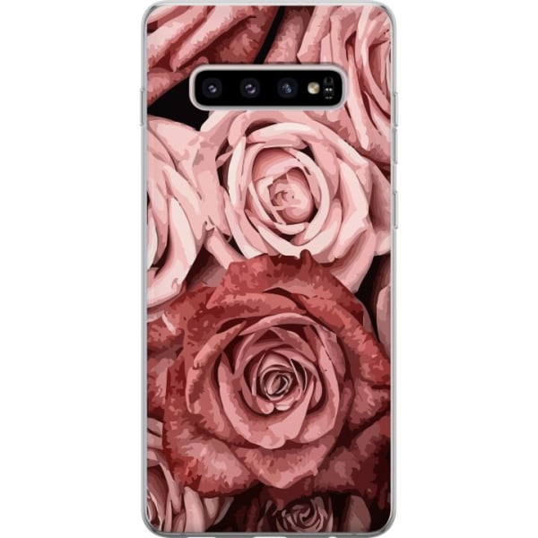 Samsung Galaxy S10+ Läpinäkyvä kuori Ruusut