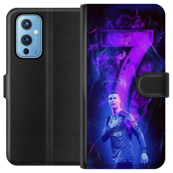 OnePlus 9 Tegnebogsetui Ronaldo 7 - Fodboldlegende i Handling