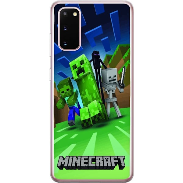 Samsung Galaxy S20 Genomskinligt Skal Minecraft Creeper mobilskal i klassisk grön pixelstil