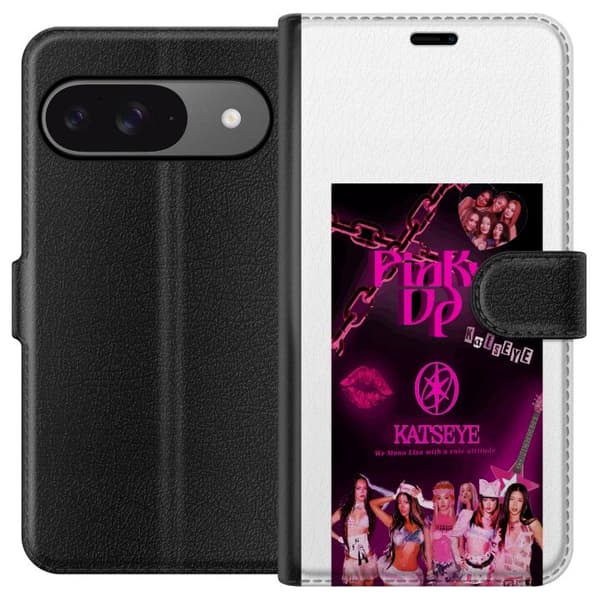 Kompatibel Tegnebogsetui til Google Pixel 9 KATSEYE social collage pink