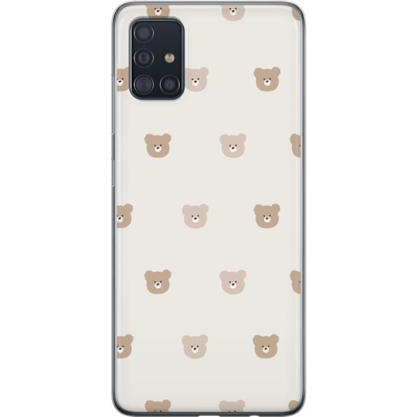 Samsung Galaxy A51 Läpinäkyvä kuori Teddy-tausta - söpöt teddykarhut pehmeällä taustalla