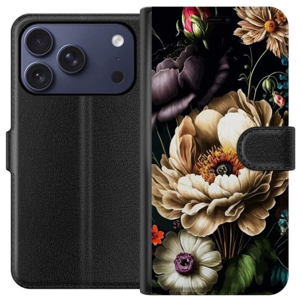 Kompatibelt Lommeboketui til Apple iPhone 17 Pro Blomster