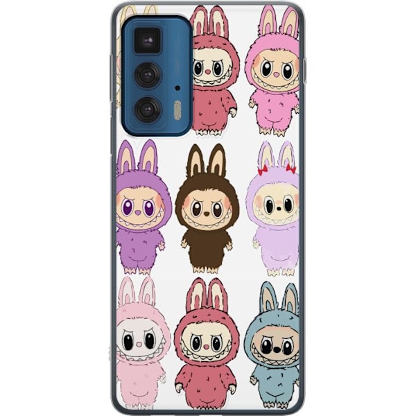 Motorola Edge 20 Pro Läpinäkyvä kuori Labubu Pink Monster -