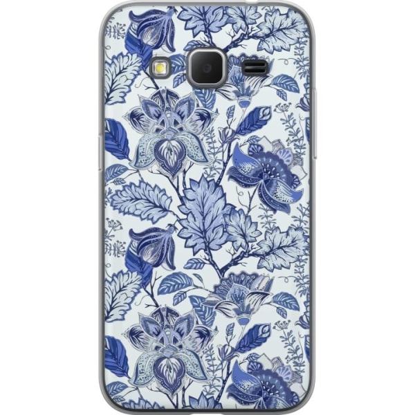 Samsung Galaxy Core Prime Genomskinligt Skal Blommor Blå...