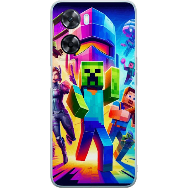 OnePlus Nord N20 SE Gennemsigtig cover Fortnite vs Minecraft