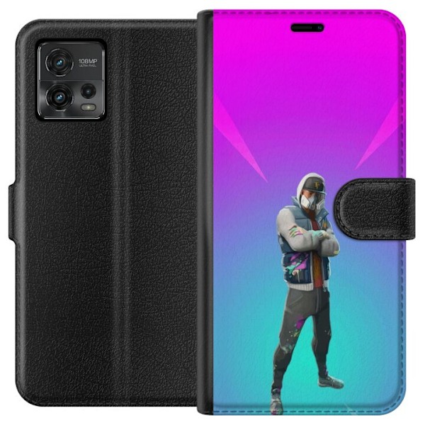 Motorola Moto G72 Lompakkokotelo musta ritari fortnite
