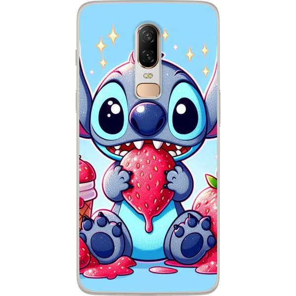Kompatibelt Mobildeksel til OnePlus 6 Strawberry Stitch
