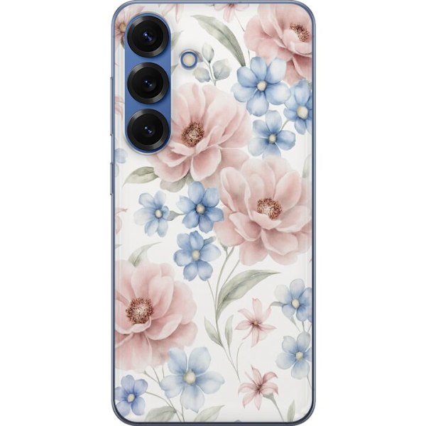 Samsung Galaxy S25+ Gennemsigtig cover Romantiske blomster