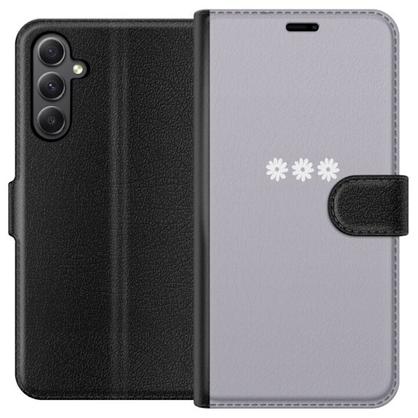 Samsung Galaxy S23 FE Tegnebogsetui Lilla Blomminimalisme - st