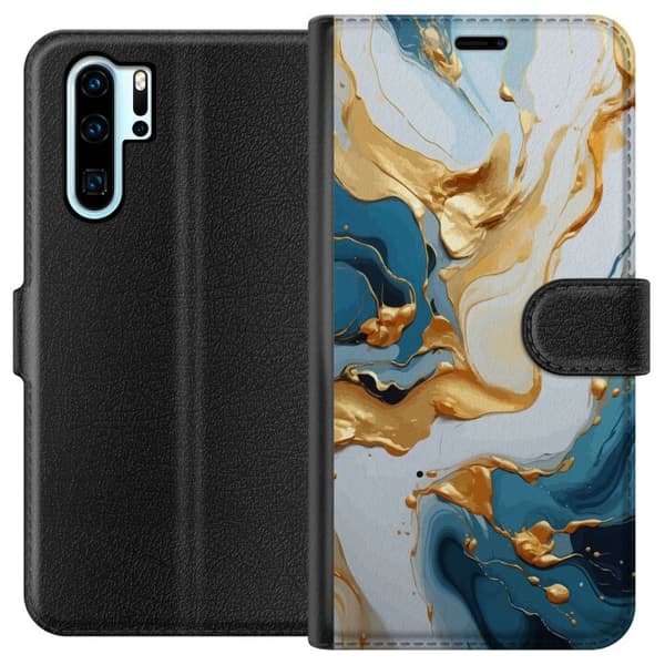 Kompatibel Tegnebogsetui til Huawei P30 Pro Dryppende farve