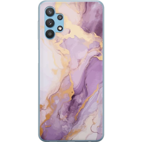 Samsung Galaxy A32 5G Läpinäkyvä kuori Marmori Violetti Kul