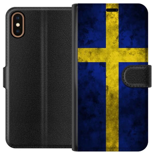 Yhteensopiva Lompakkokotelo Apple iPhone X Ruotsin Lippu