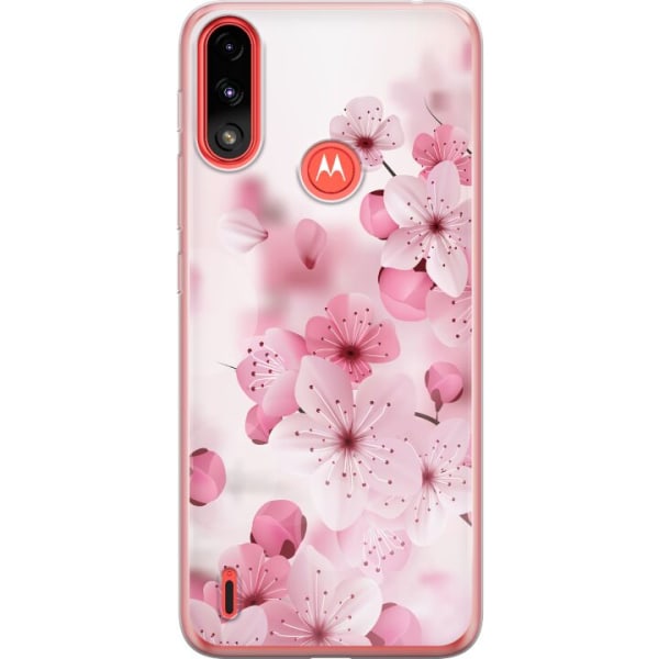 Motorola Moto E7 Power Cover / Mobilcover - Kirsebærblomst