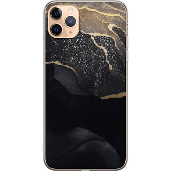 Apple iPhone 11 Pro Max Genomskinligt Skal Svart guld abstrakt