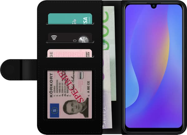 Kompatibel Tegnebogsetui til Huawei P smart 2019 Monet – Blått stationsmotiv blå