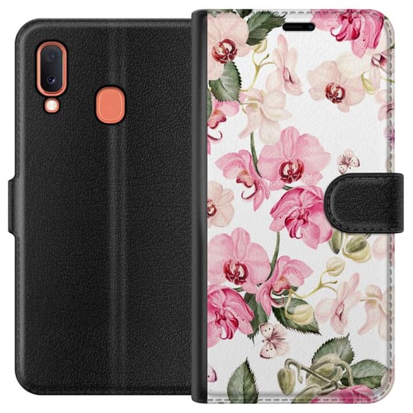 Kompatibelt Lommeboketui til Samsung Galaxy A20e Blomster