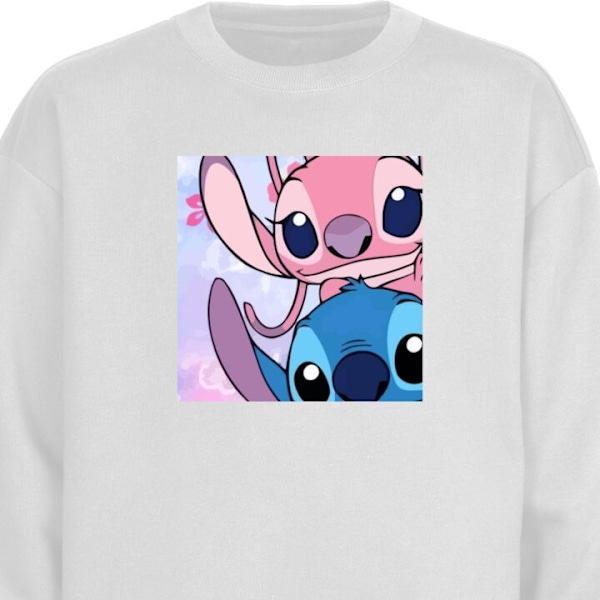 Sweatshirt för Vuxen | Klassisk Collegetröja Stitch & Angel vit M