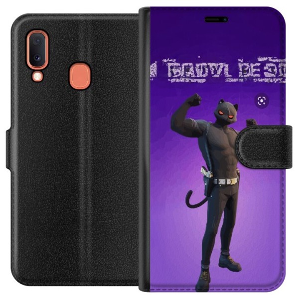 Samsung Galaxy A20e Tegnebogsetui Fortnite - Meowscles