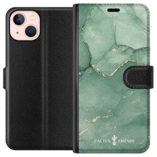 Kompatibel Tegnebogsetui til Apple iPhone 13 mini Kaktus og venner – JadeVeins