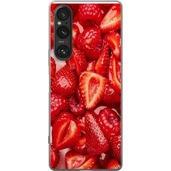 Sony Xperia 1 VI Läpinäkyvä kuori Mansikkakuviointi - makea
