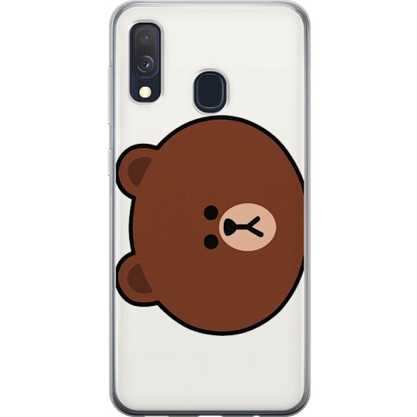 Samsung Galaxy A40 Läpinäkyvä kuori line friends brown