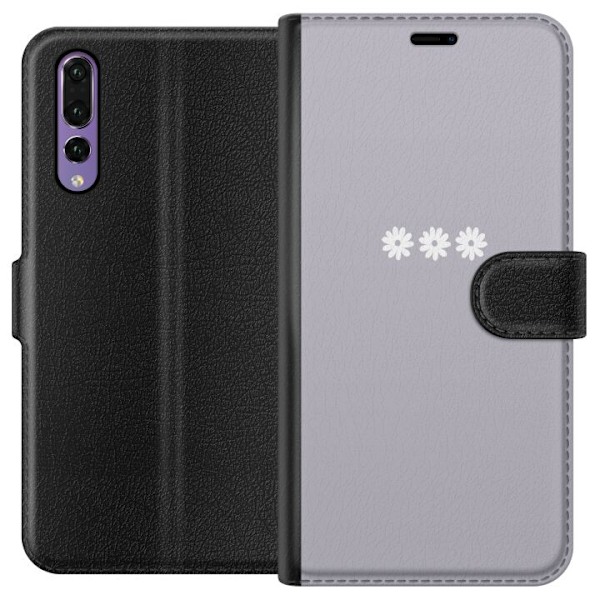 Huawei P20 Pro Lompakkokotelo Lila Blomminimalismi - tyylikäs kukkakuva lila taustalla