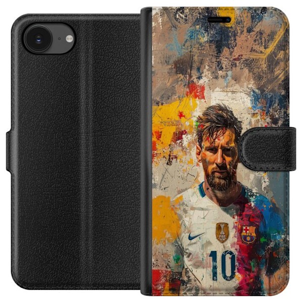 Apple iPhone 16e Lommeboketui Messi Art