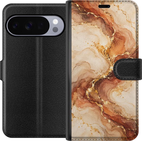 Kompatibelt Plånboksfodral till Google Pixel 10 Pro Bronsmarmor beige