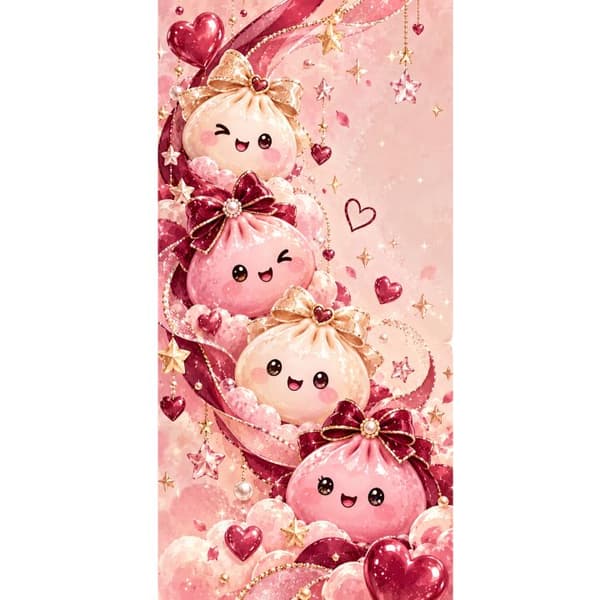 Kompatibelt Lommeboketui til Apple iPhone 13 Pro Hjertevenner rosa