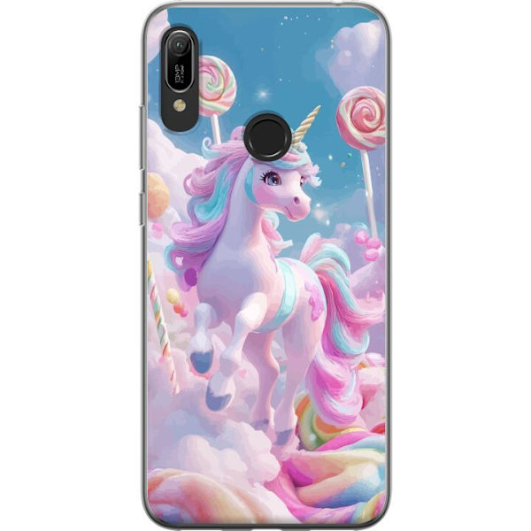 Huawei Y6 (2019) Läpinäkyvä kuori Yksisarvinen Candy Pastel Kawaii Suunnittelu Söpö Suosittu Väri Graafinen Trendi Lapsen Teema Fantasia Taide