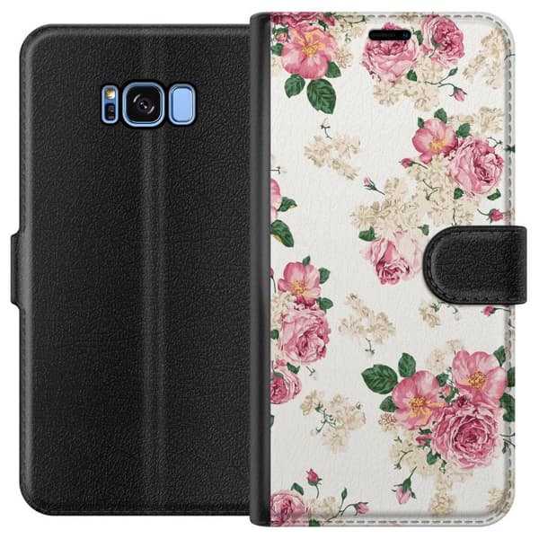 Kompatibelt Plånboksfodral till Samsung Galaxy S8 Retro Blommor