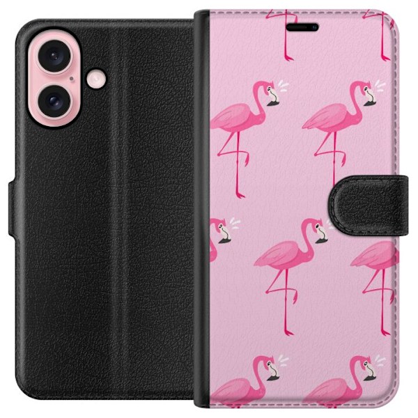 Apple iPhone 16 Lommeboketui Flamingo