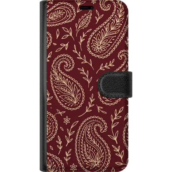 Kompatibelt Lommeboketui til Google Pixel 10a Vinrød paisley rød