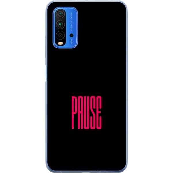 Kompatibelt Mobilskal till Xiaomi Redmi 9T Pause text svart