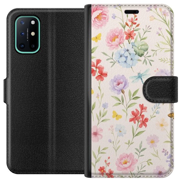 OnePlus 8T Tegnebogsetui Blomster