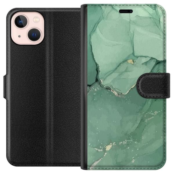 Kompatibelt Plånboksfodral till Apple iPhone 13 mini Grön marmor