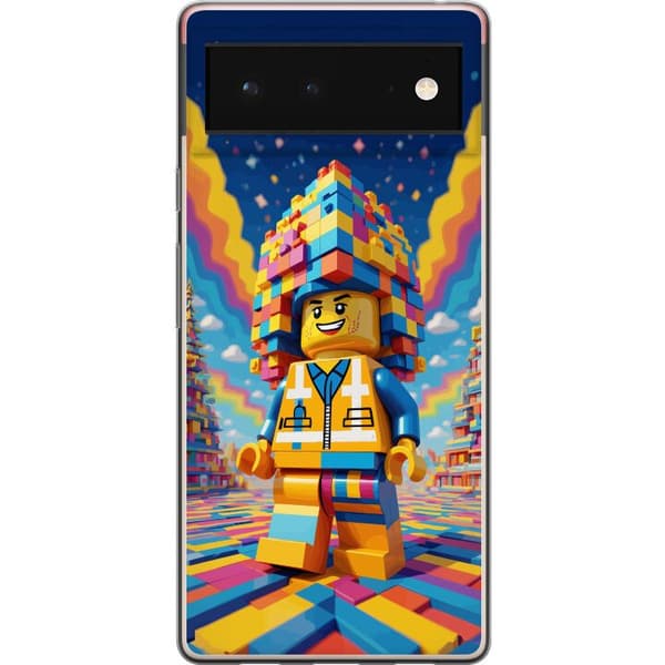 Kompatibelt Mobildeksel til Google Pixel 6 Byggklossfigur flerfarget