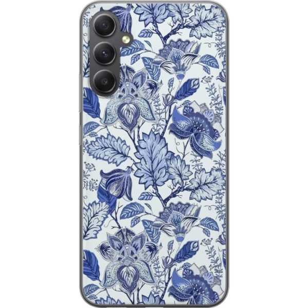 Samsung Galaxy A05s Genomskinligt Skal Blommor Blå...