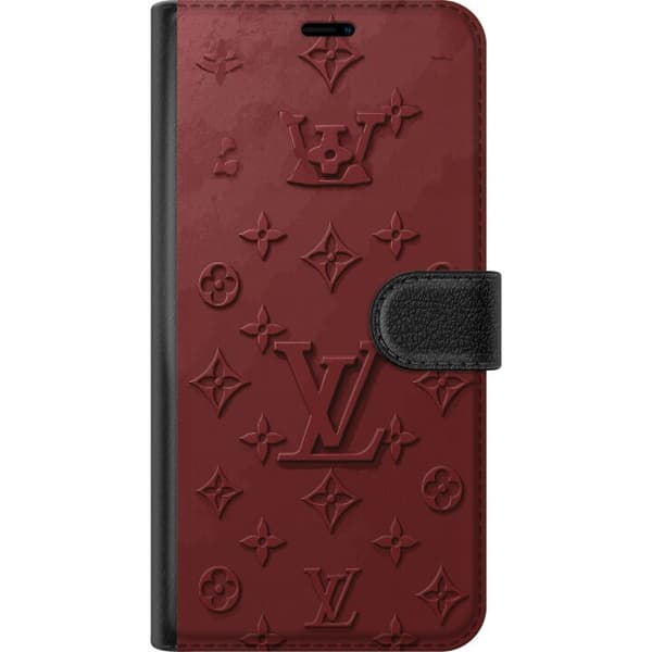 Kompatibel Tegnebogsetui til Google Pixel 10 Luksuriøst Louis Vuitton-inspireret monogram i mørkerøde toner rød