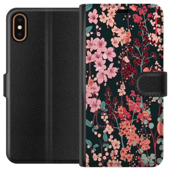 Apple iPhone X Lommeboketui Blomster