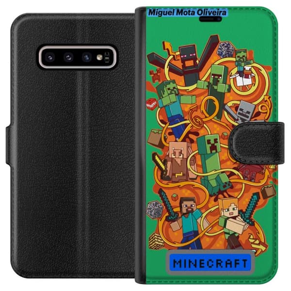 Kompatibelt Lommeboketui til Samsung Galaxy S10+ Minecraft