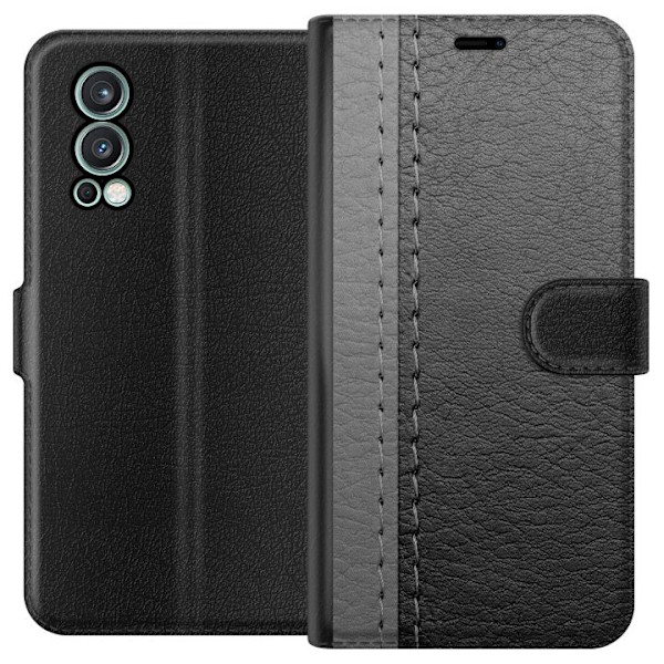 OnePlus Nord 2 5G Tegnebogsetui Sort & Grå Læder